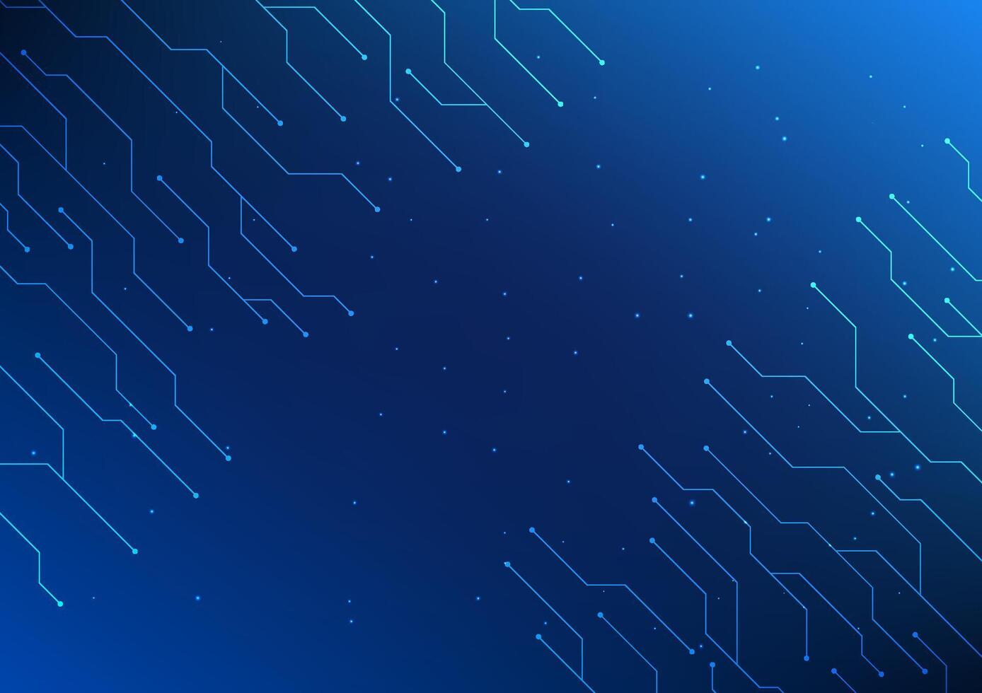 Abstract background technology Technological circuits are on the boards of high-tech electronic devices for digital data transmission. Blue background vector illustration