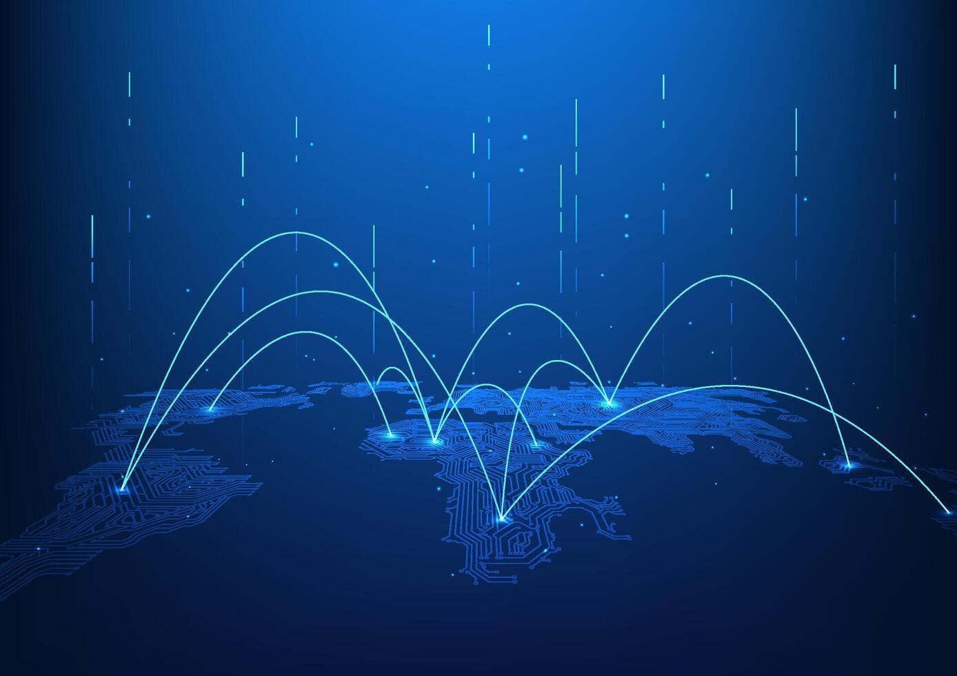 mundo mapa tecnología antecedentes alta velocidad Internet red conexión cubierta el todo mundo eso es un tecnología ese ayuda en transmitiendo información, comunicado, y haciendo negocio. vector