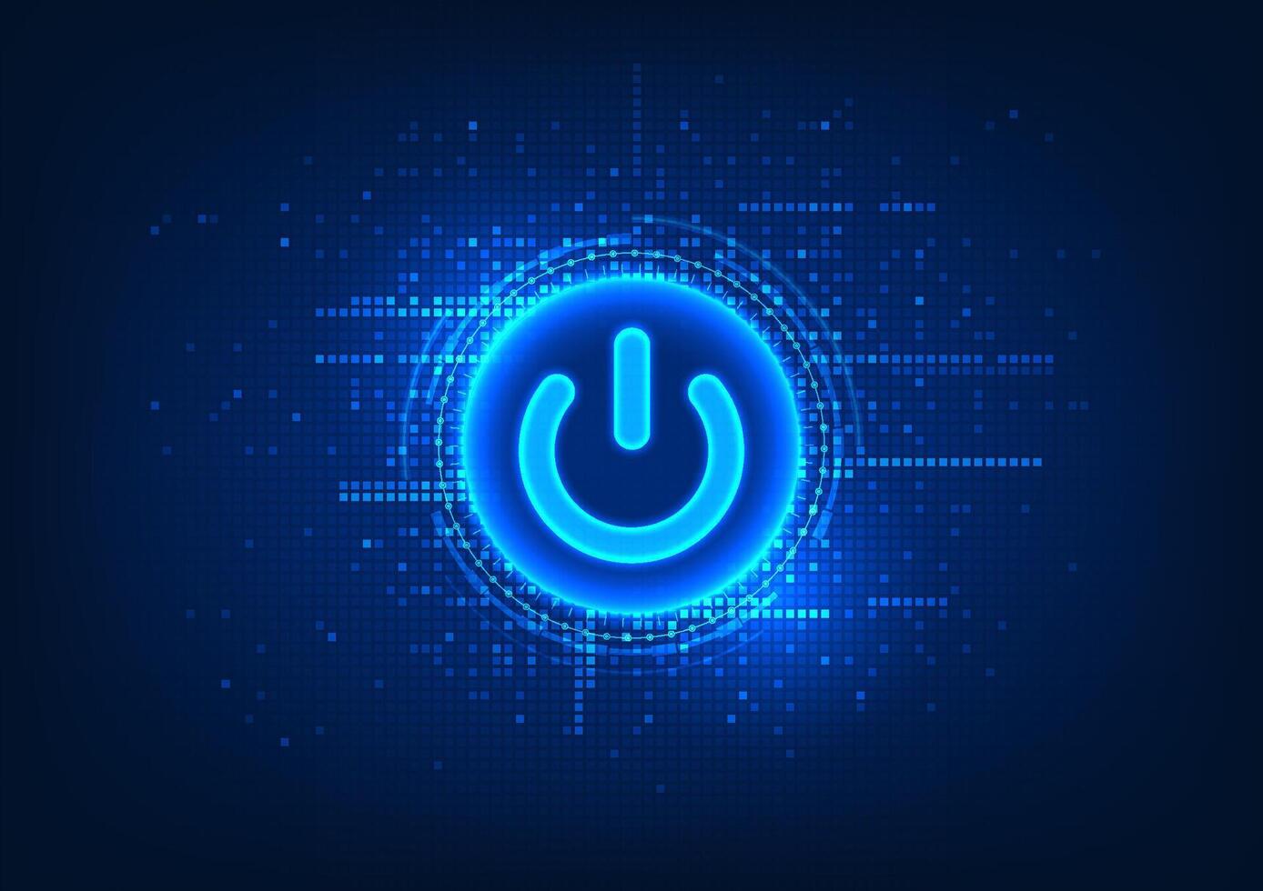 Background Technology smart technology power button The light emitted by the button Entering the world of technology Start button with surrounding light, Vector illustration
