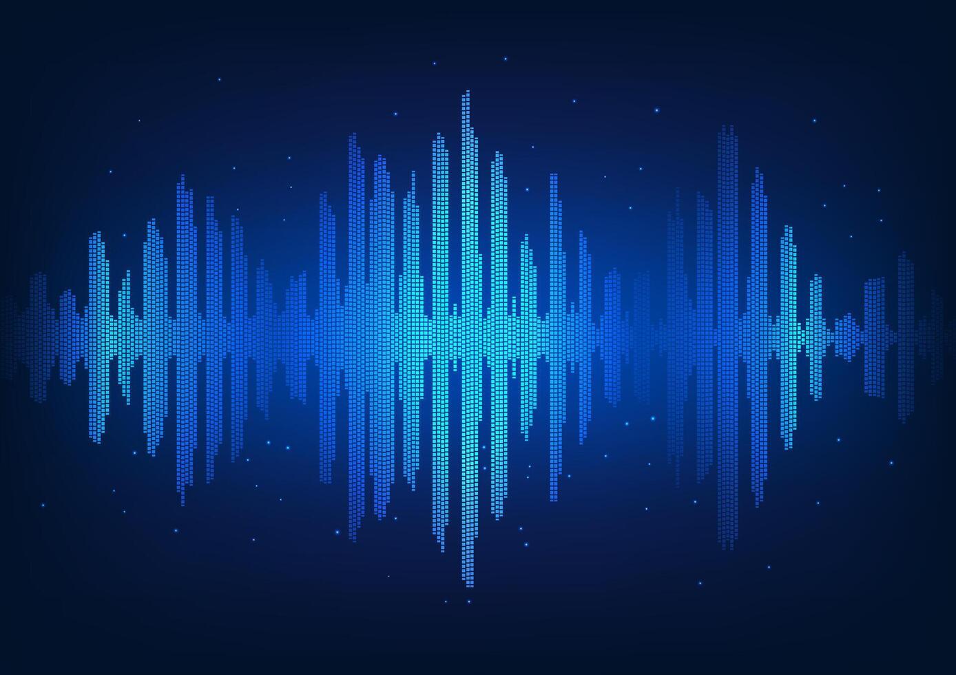 sonido ola tecnología fondo, píxel tamaño cuadrícula arreglado como sonido olas ese untado afuera. concepto de mudado vibracional energía dentro sonido ondas. vector