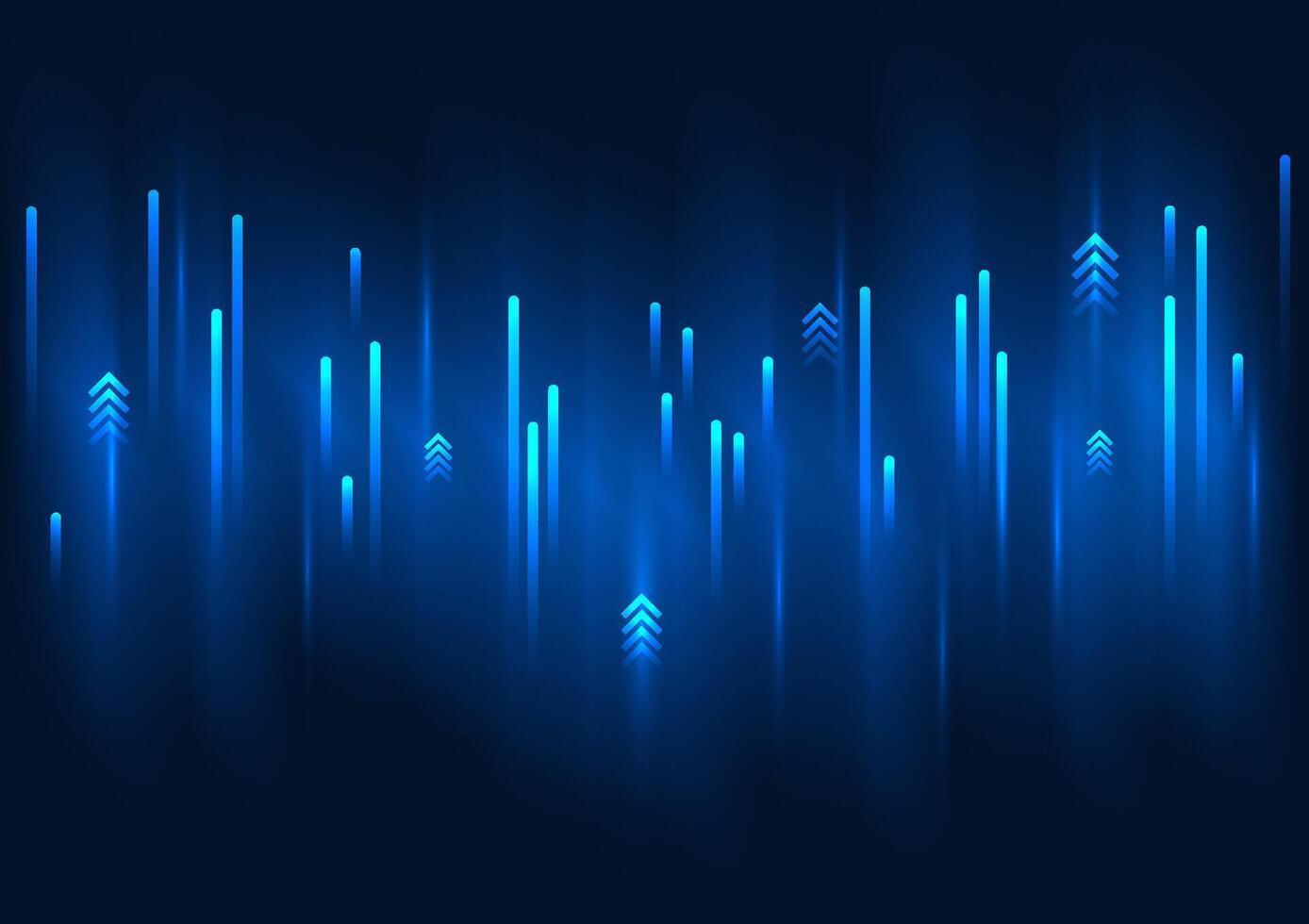 Big data technology background, rising data lines It represents the transmission of a huge amount of data into the digital technology system. Vector illustration