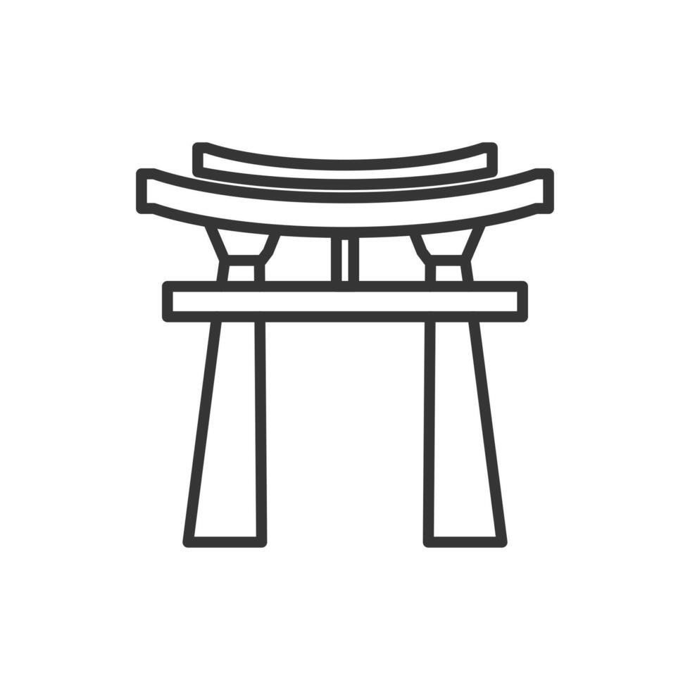 torii gate outline icon pixel perfect for website or mobile app vector