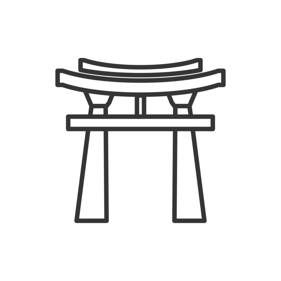 torii gate outline icon pixel perfect for website or mobile app vector