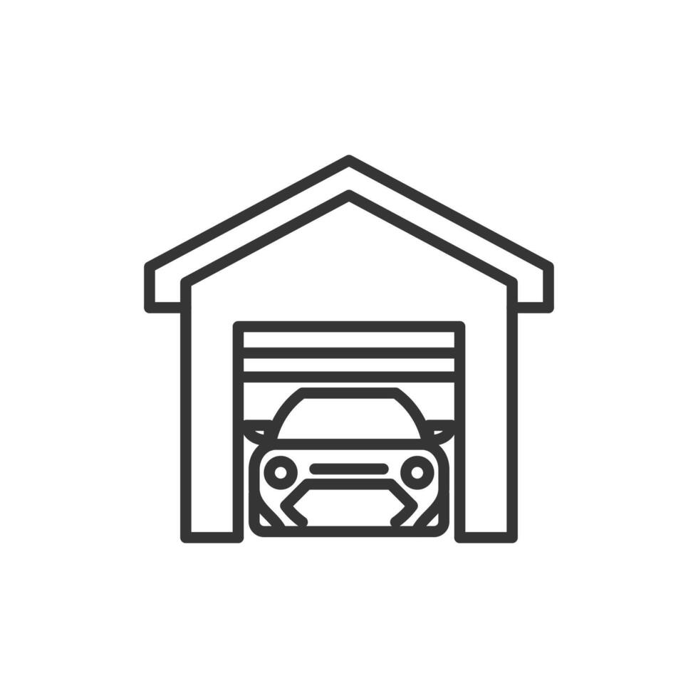 garage outline icon pixel perfect for website or mobile app vector