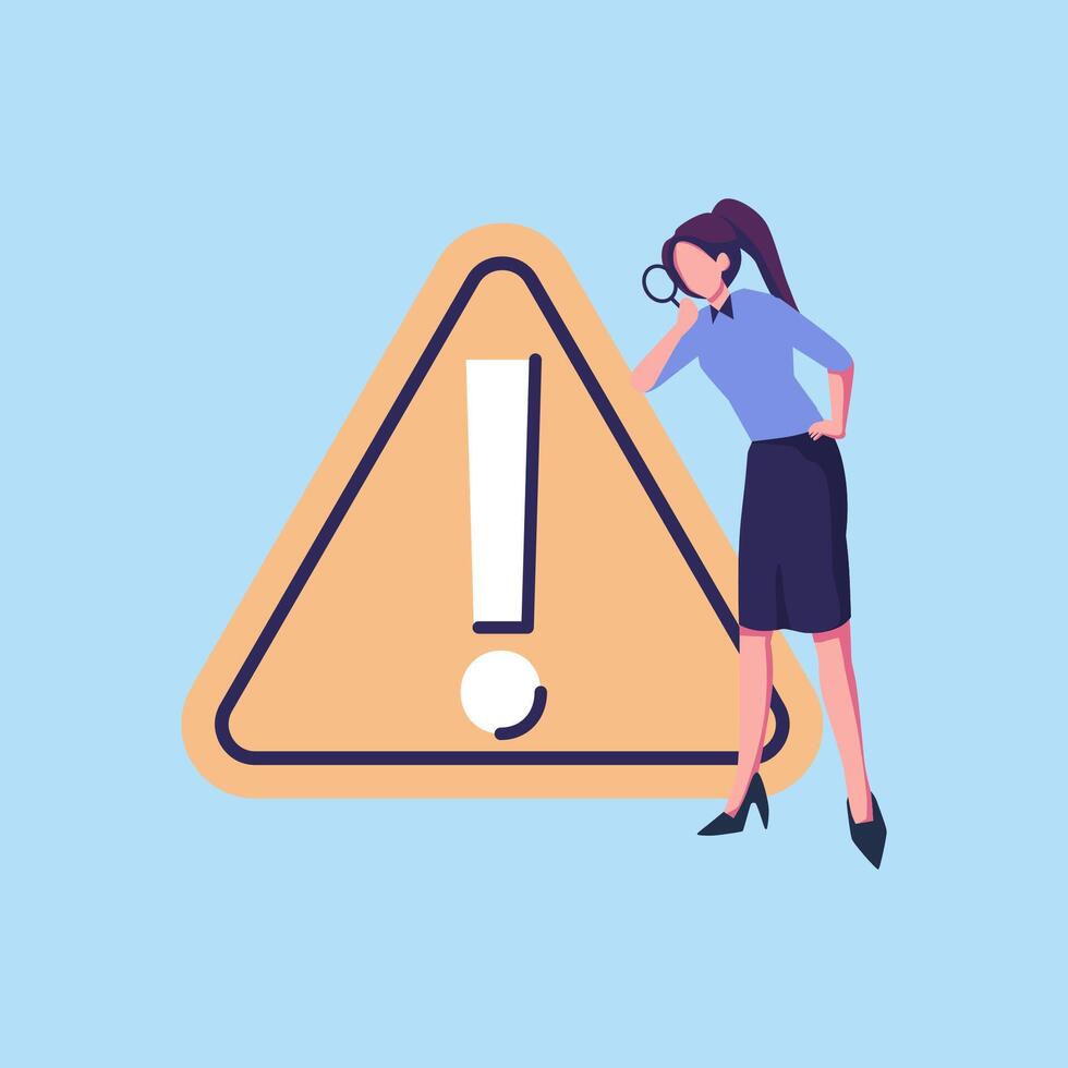 Identify incident or critical failure concept flat vecor illustration design vector