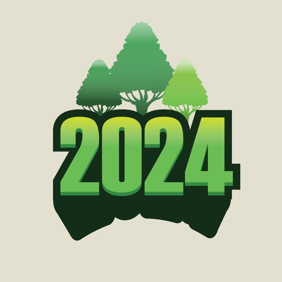 2024 image with green nature theme vector