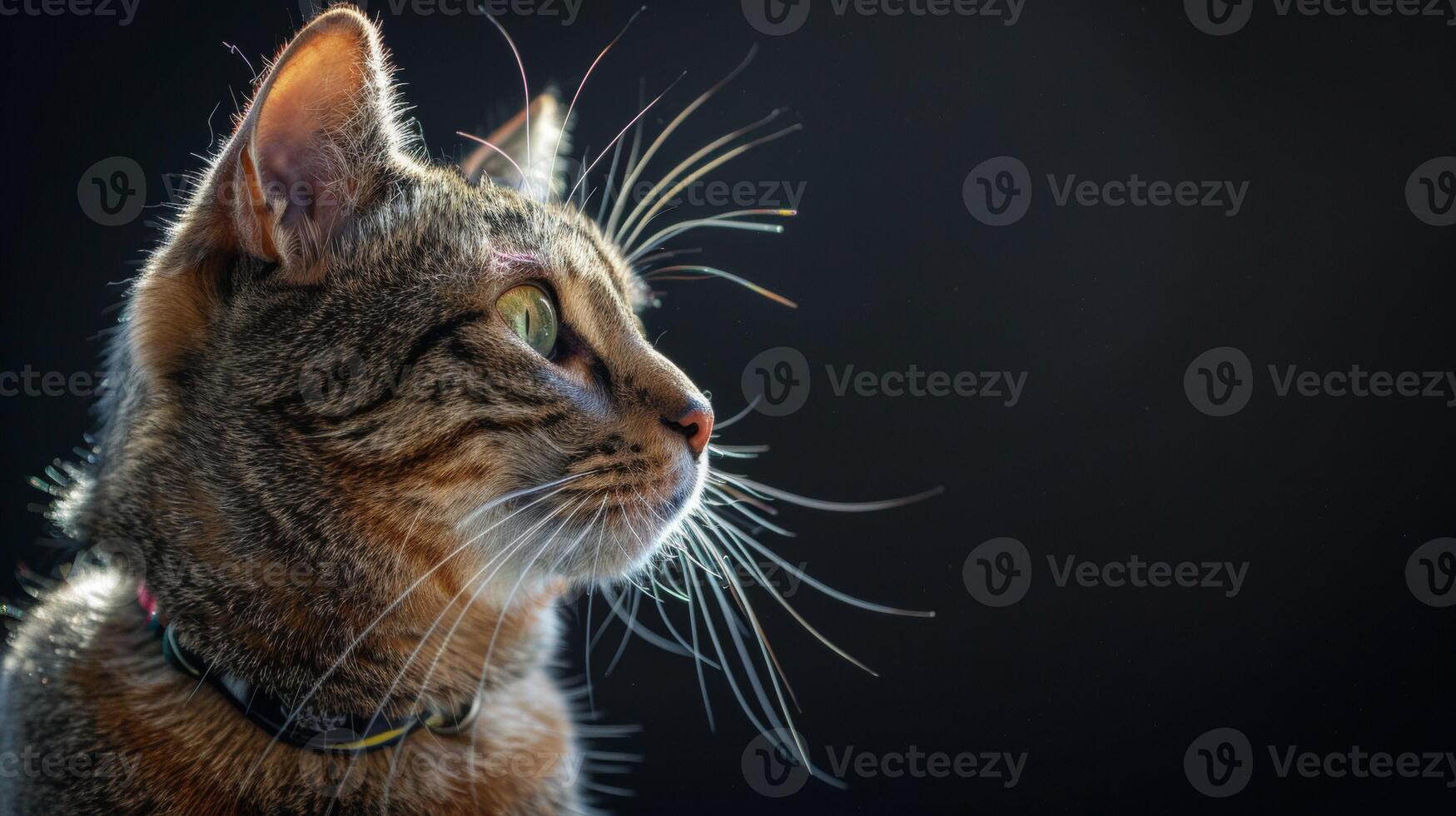 AI generated Cat with a cat collar professional photography photo