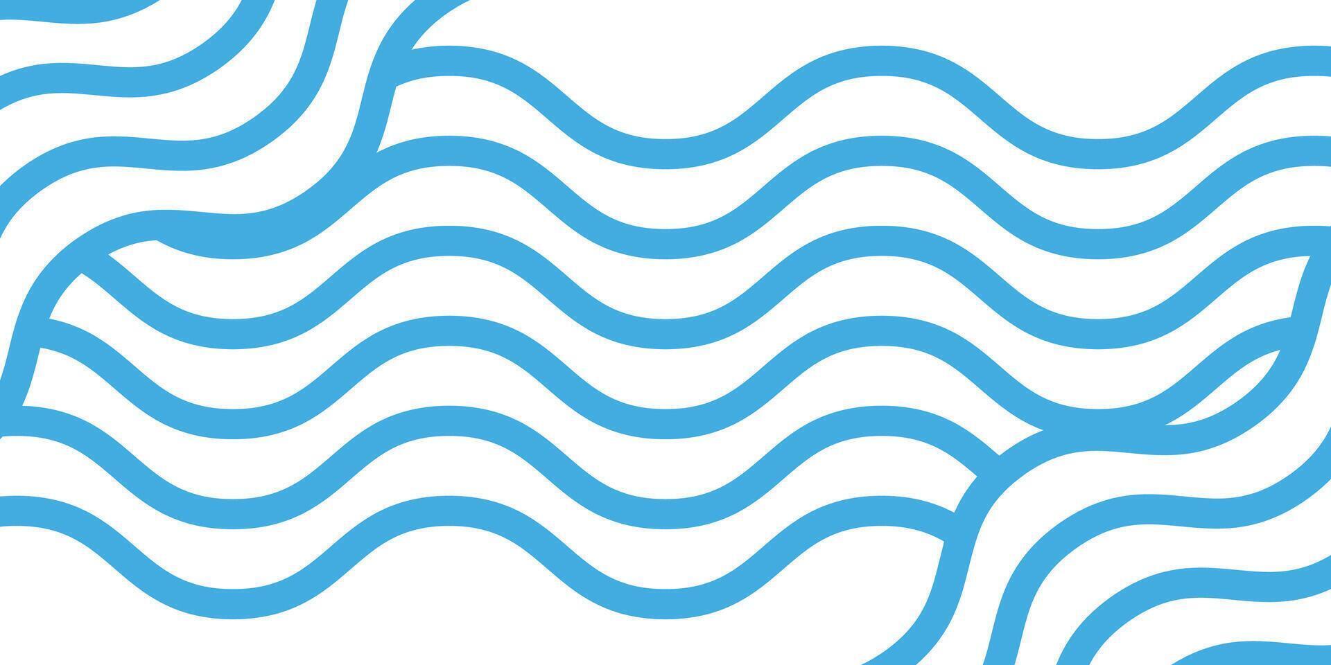 Blue water wave line pattern Background design illustration. Vector