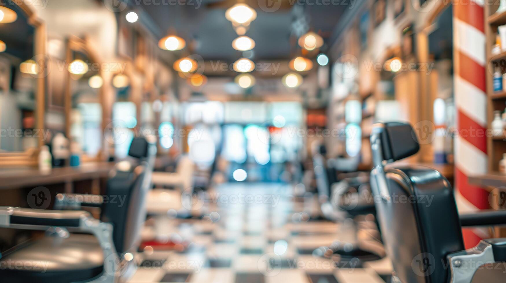 AI generated Generative AI, Vintage photo of retro barber shop of 50s, retro interior design