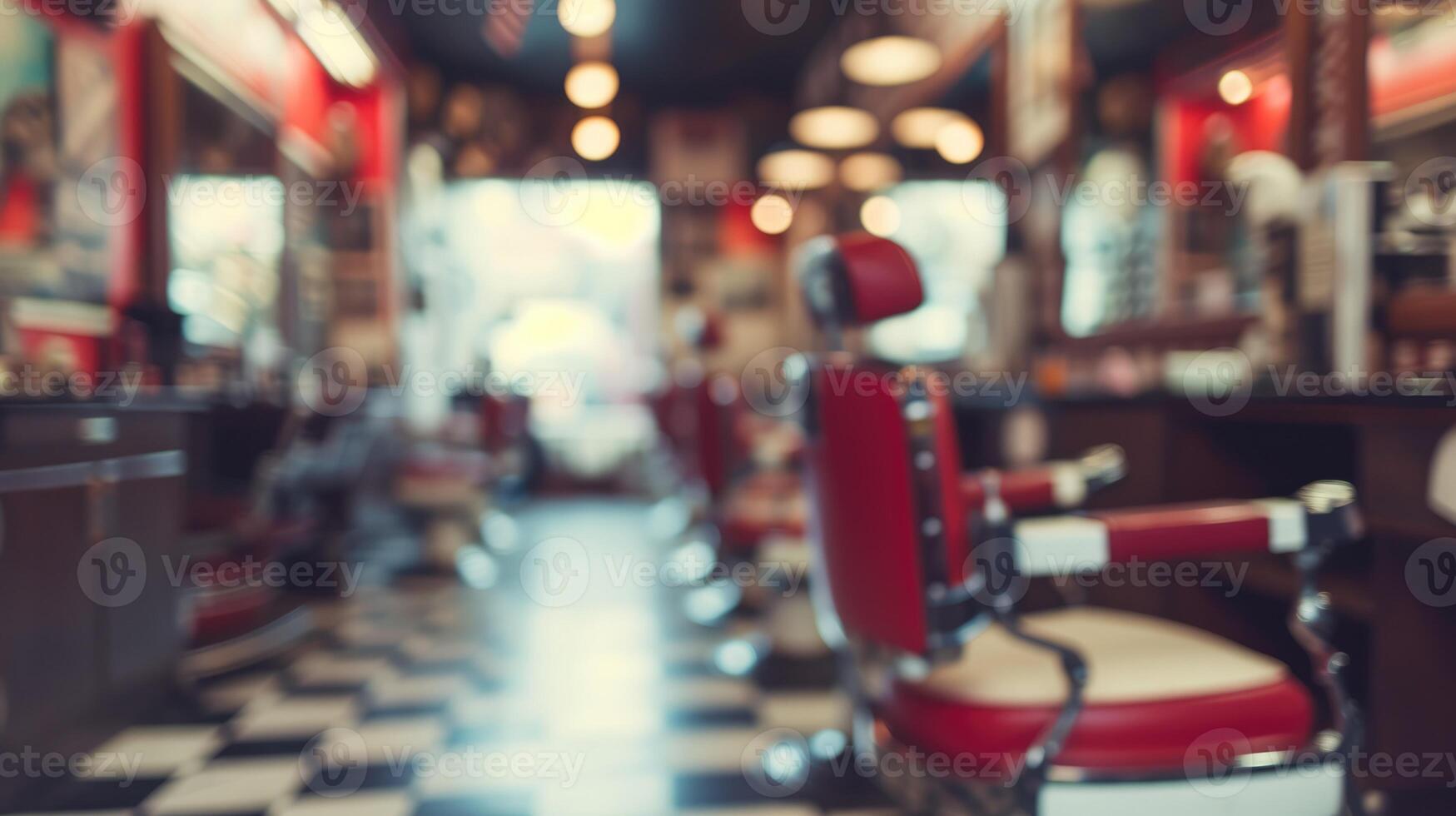 AI generated Generative AI, Vintage photo of retro barber shop of 50s, retro interior design