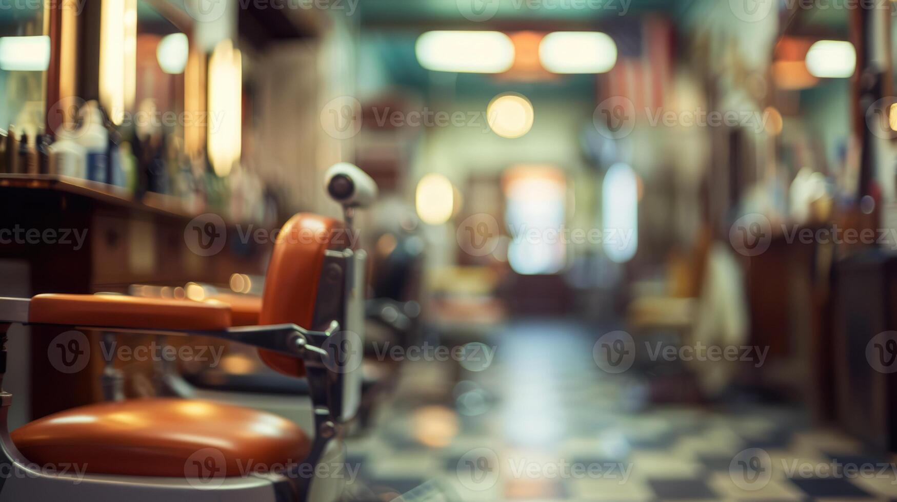 AI generated Generative AI, Vintage photo of retro barber shop of 50s, retro interior design