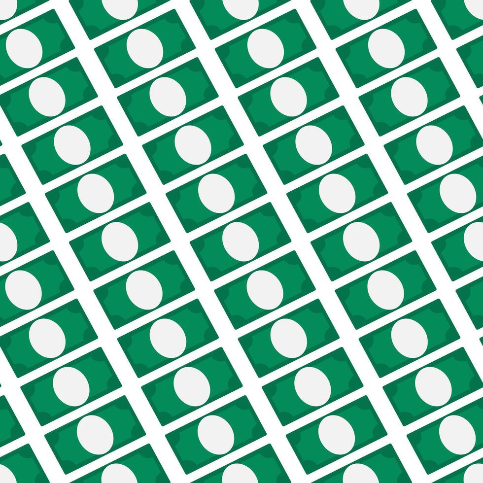 Seamless pattern of green dollars banknotes. Banknotes in a row diagonally. Simple money pattern. Currency, savings, wealth. The theme of finance and economics. Vector illustration