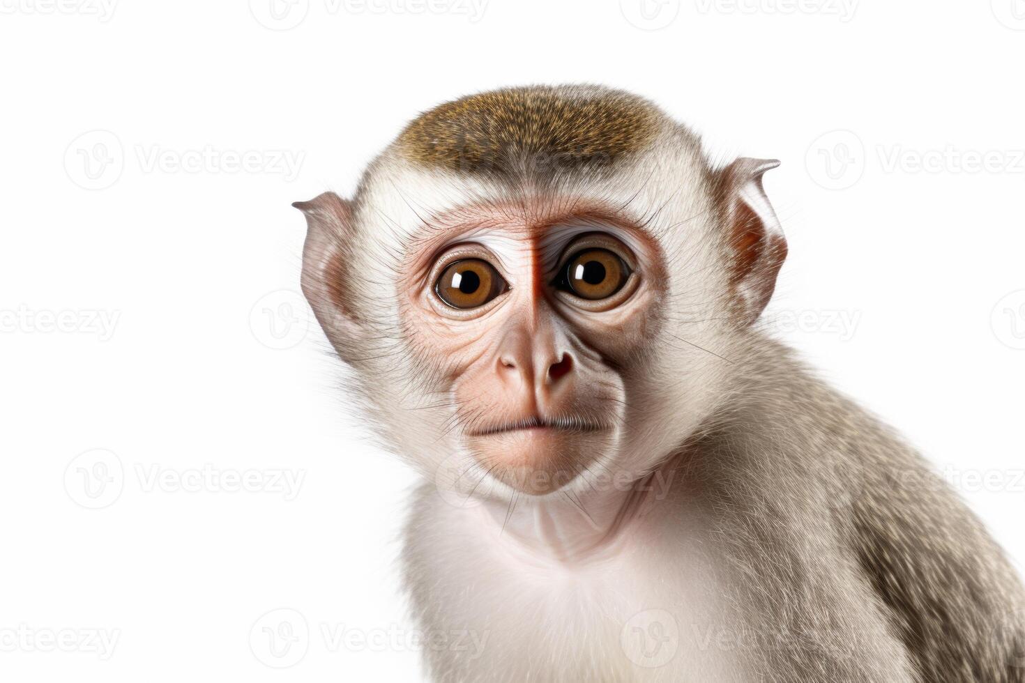 AI generated macaque monkey on white background photo