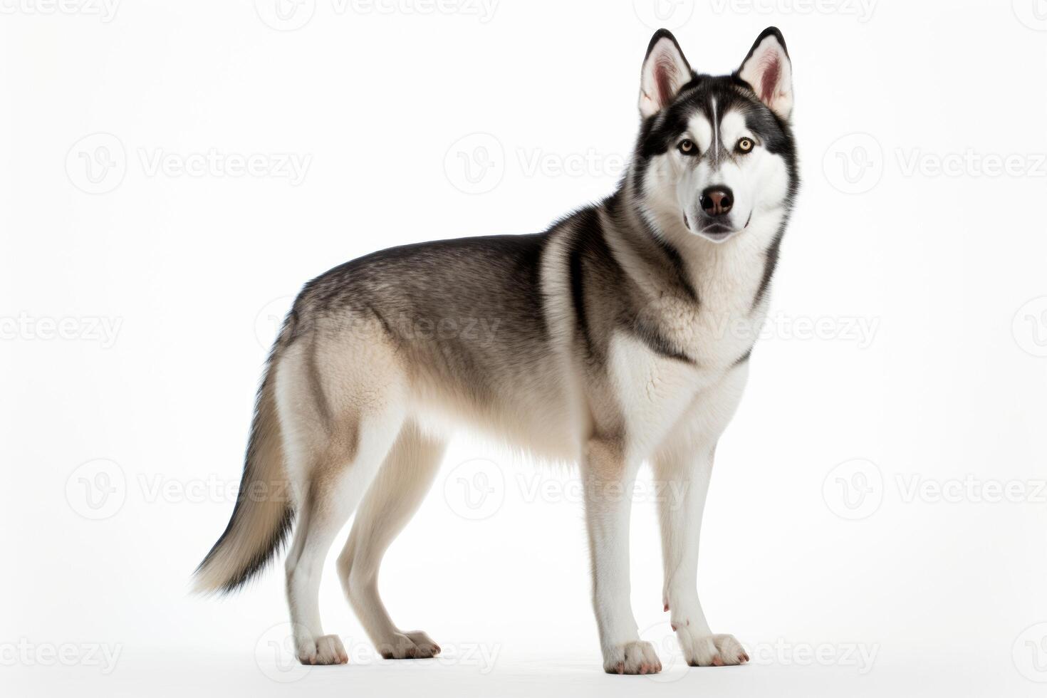 AI generated Siberian husky dog on white background photo