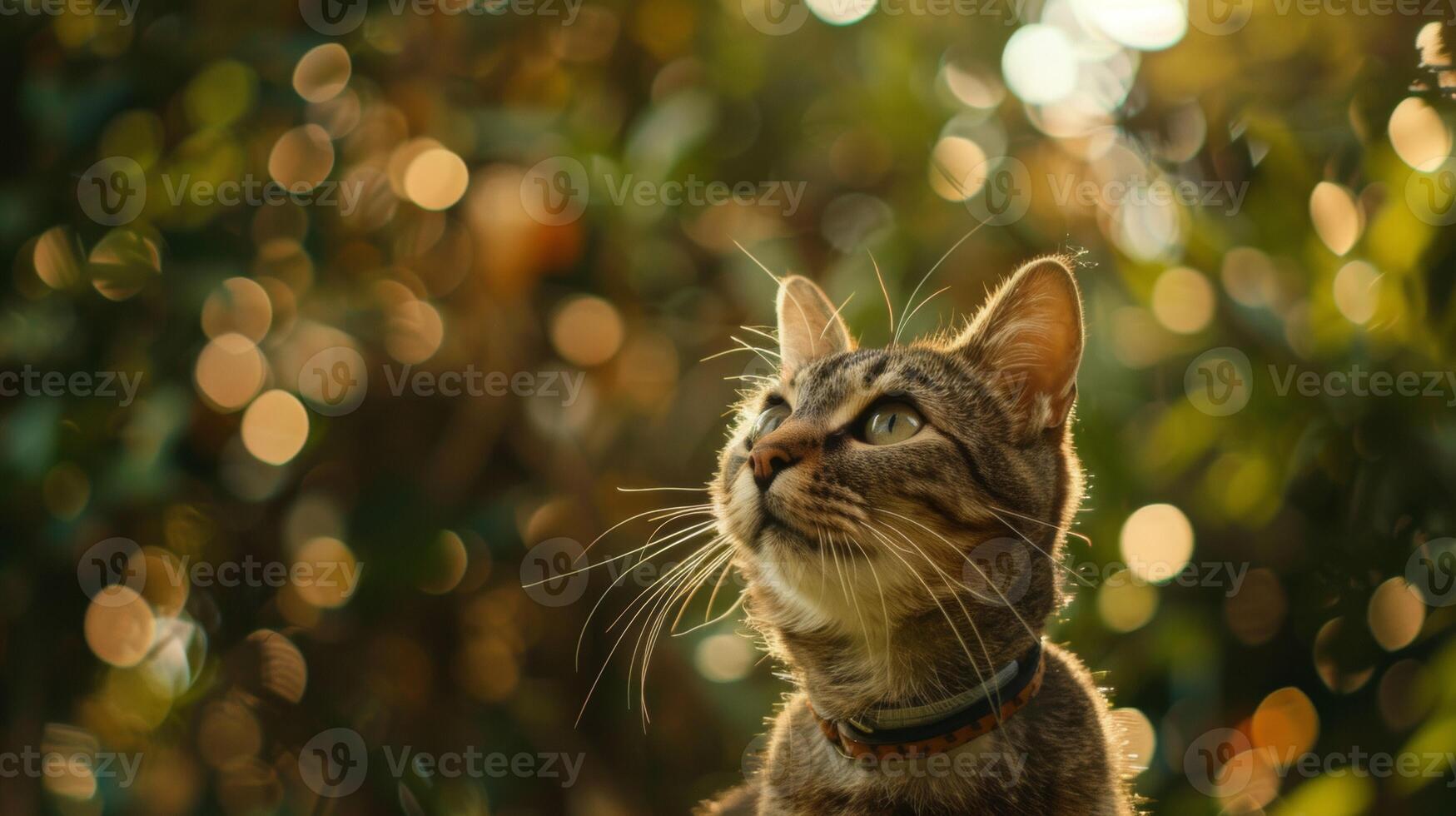 AI generated Cat with a cat collar professional photography photo