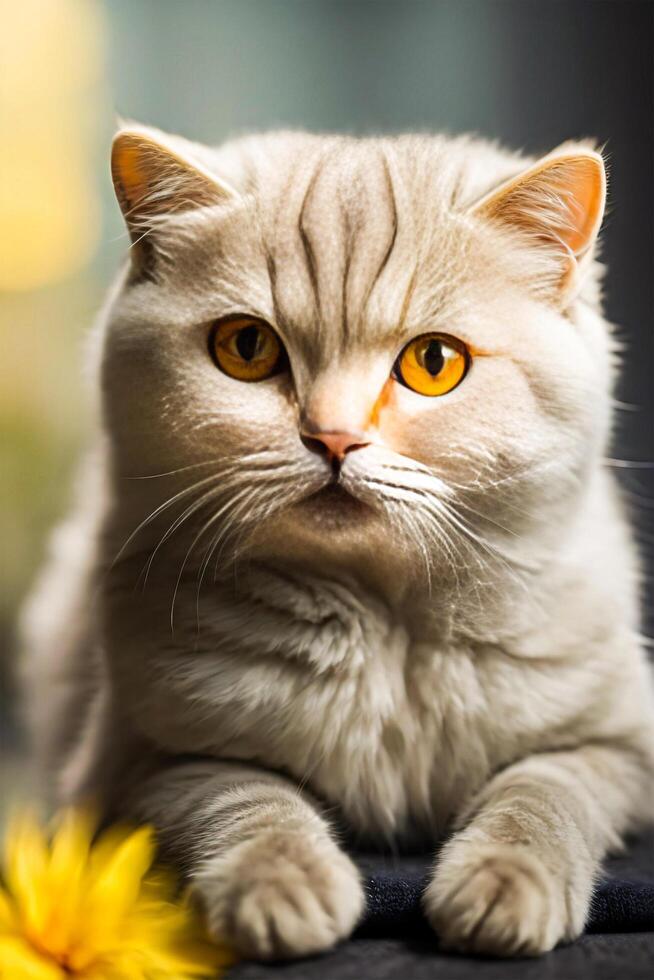 AI generated Nice Looking of Scottish Fold Cat photo