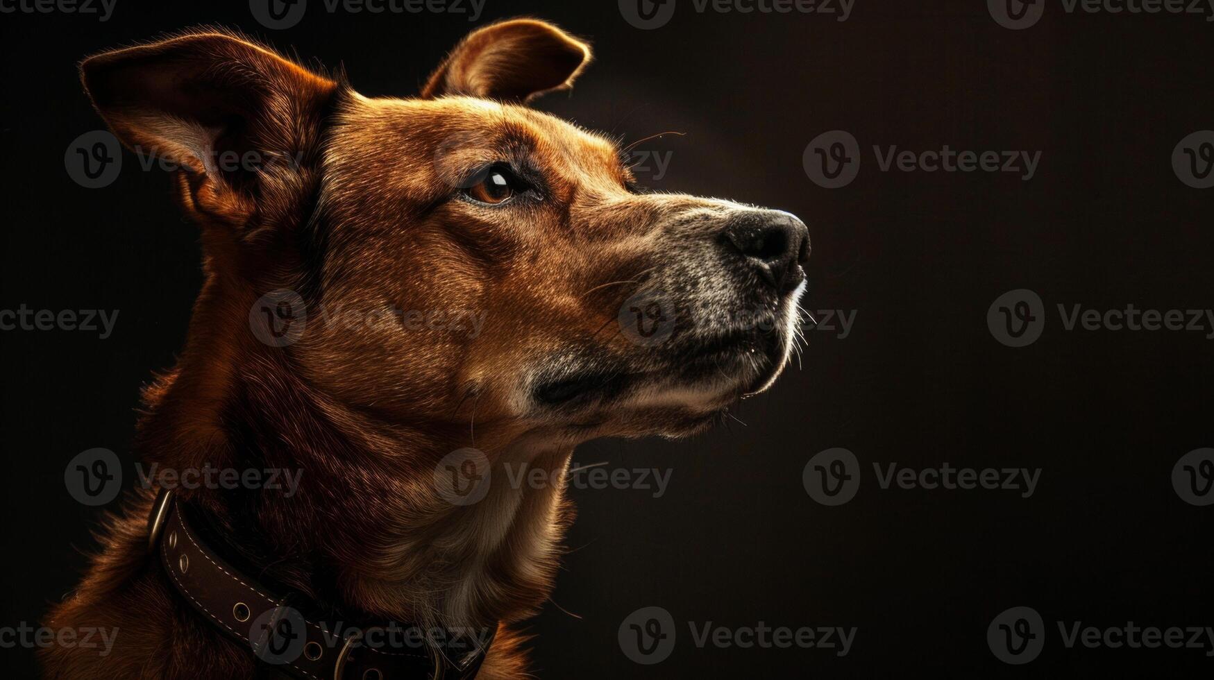 AI generated dog with a dog collar professional photography photo