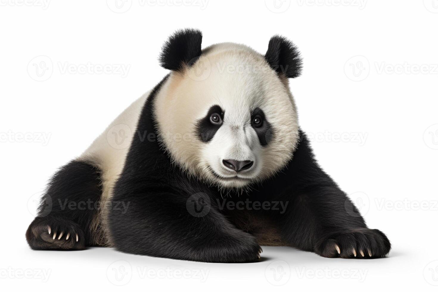 AI generated panda bear on white background photo