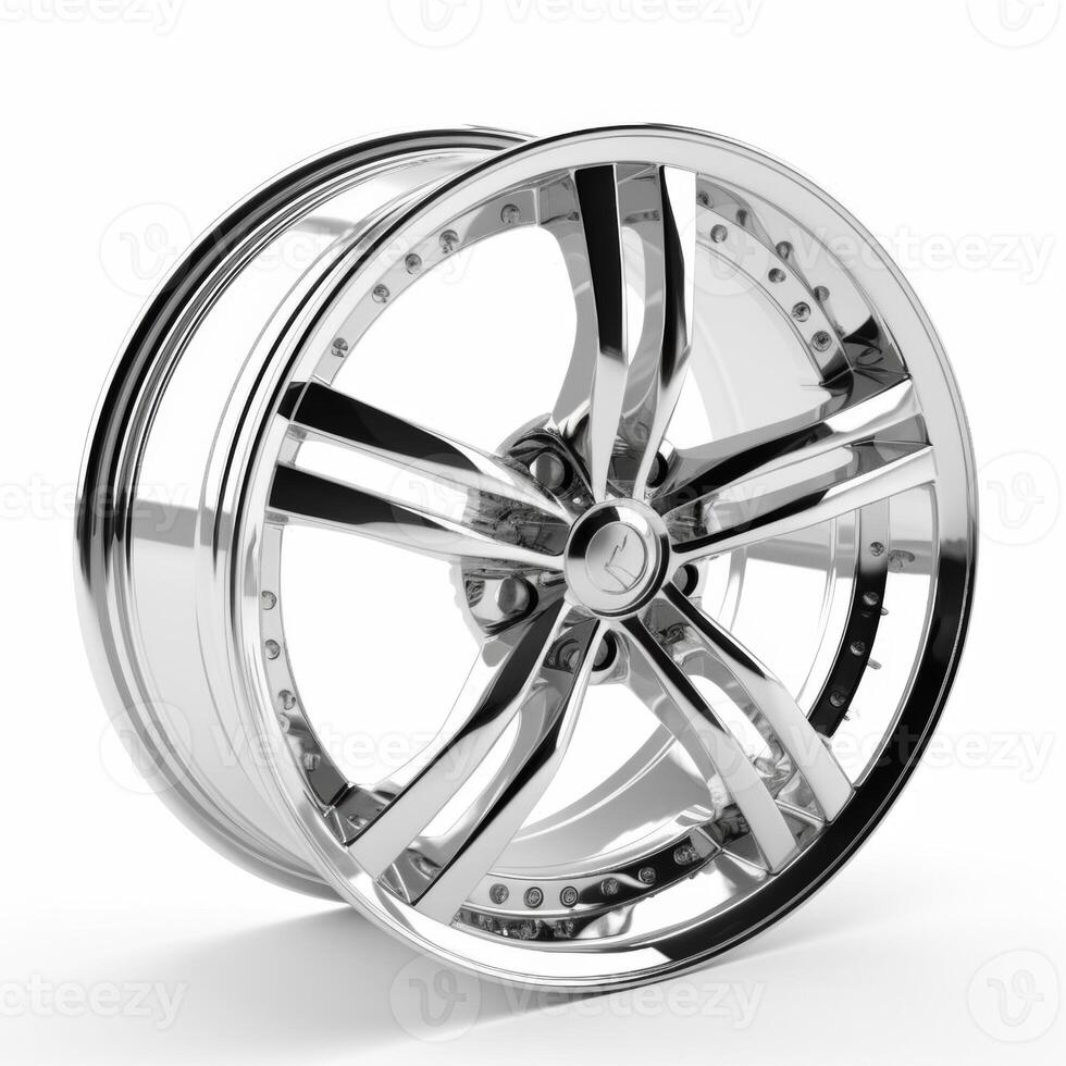 AI generated car wheel on a white background photo