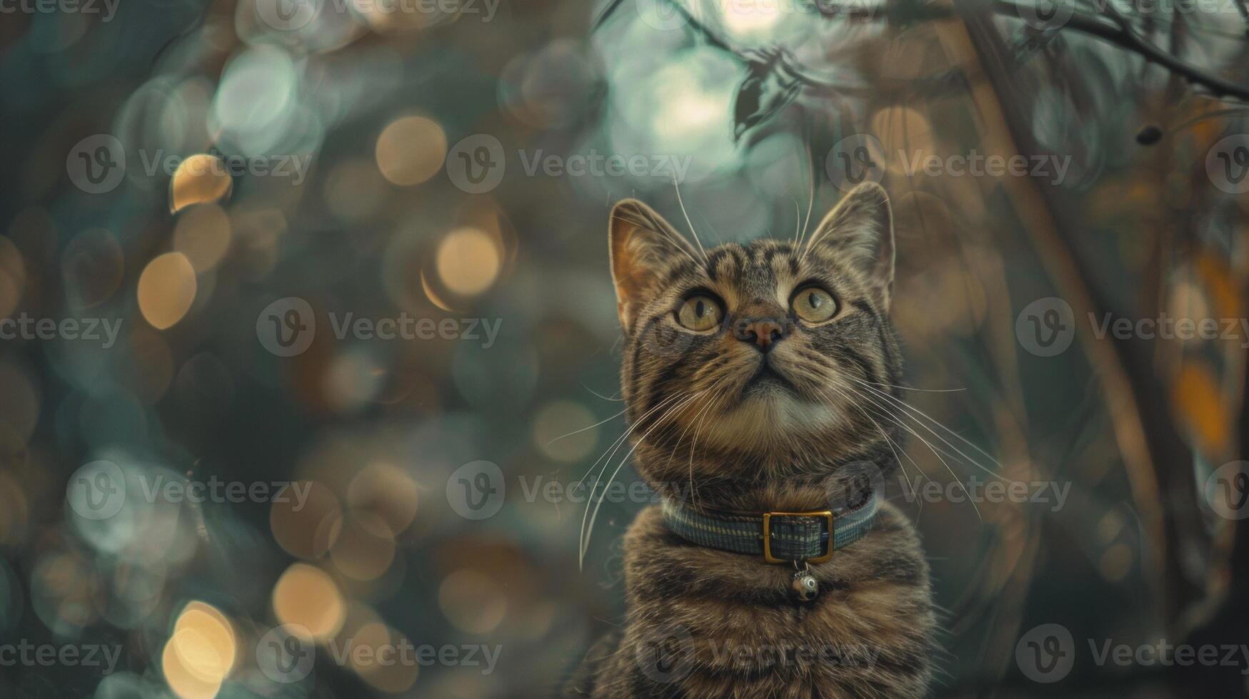 AI generated Cat with a cat collar professional photography photo