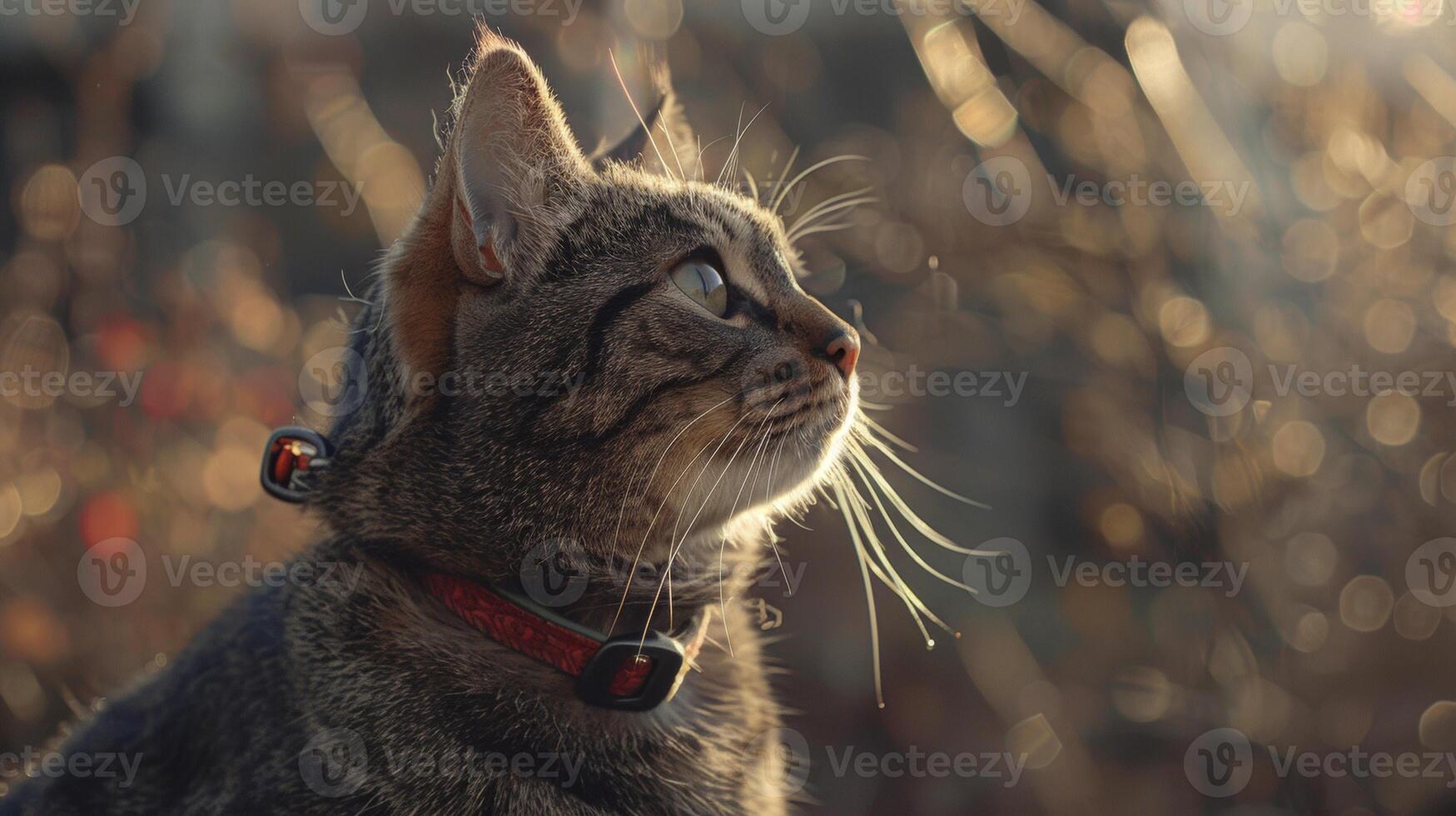 AI generated Cat with a cat collar professional photography photo