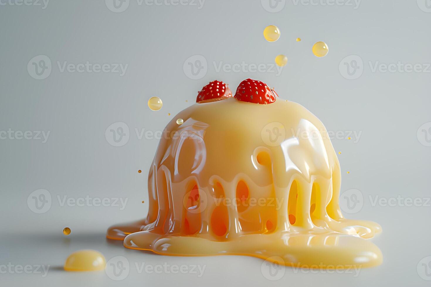 AI generated pudding isolated on white background photo