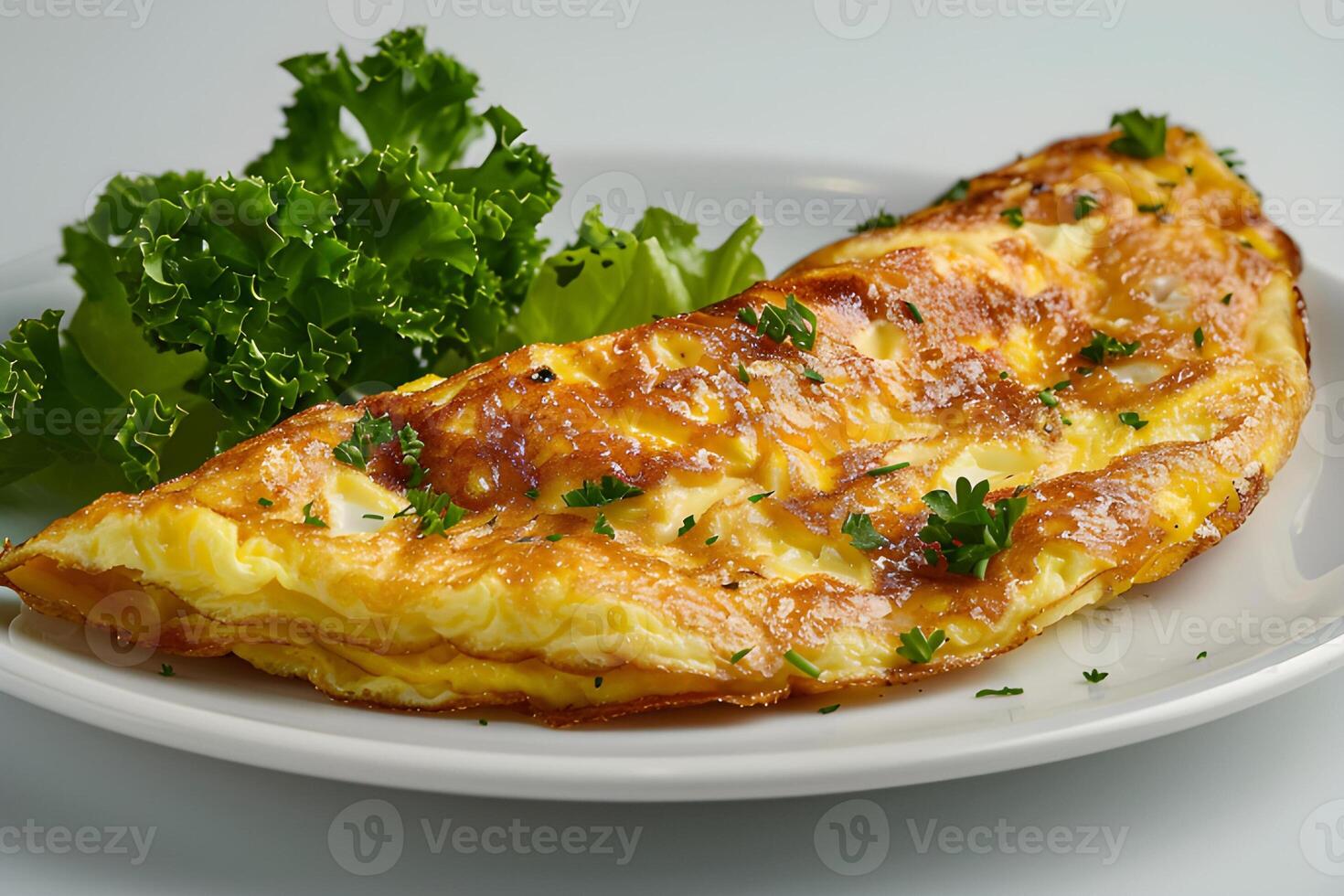 AI generated omelette isolated on white background photo