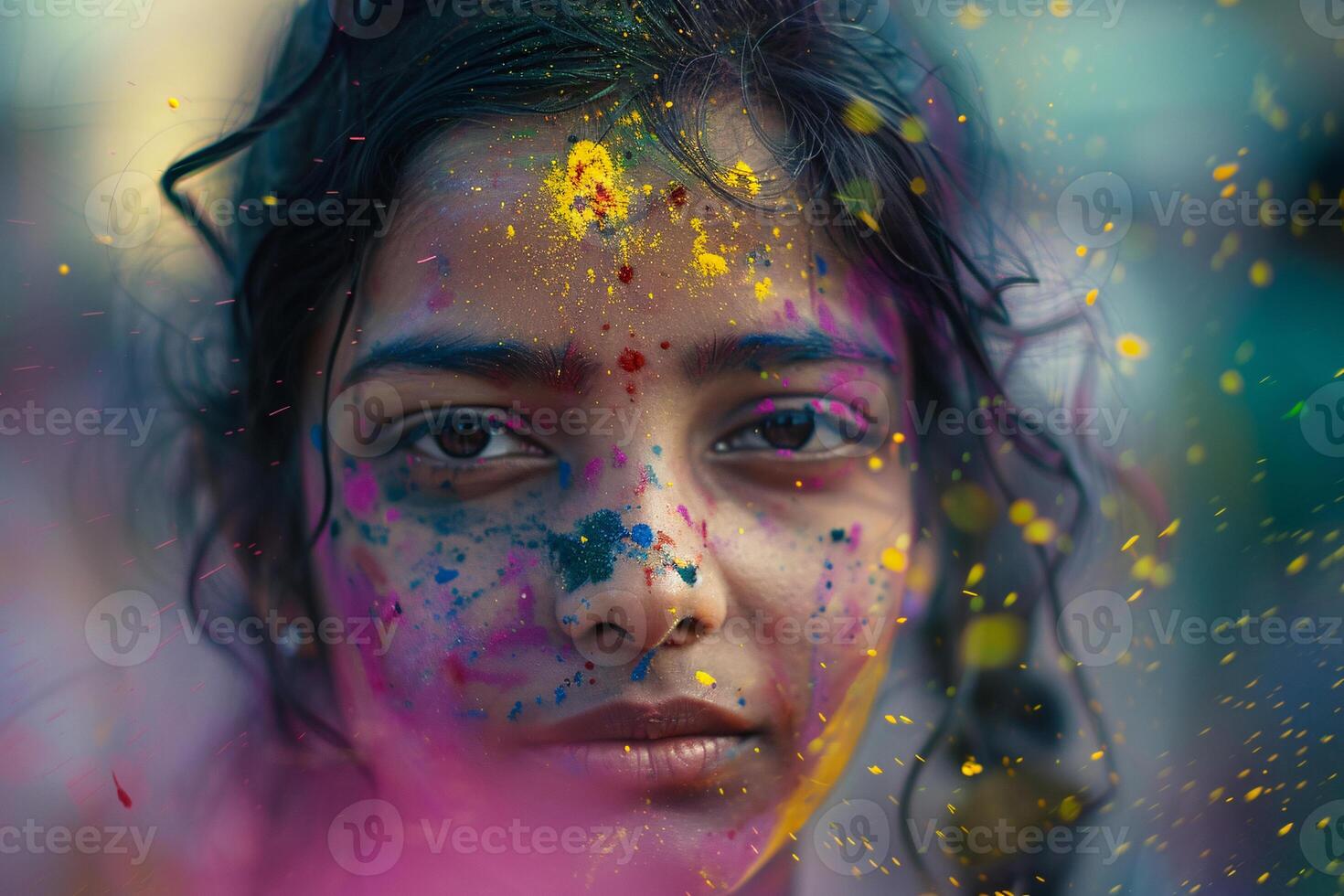 AI generated Holi or Festival of Colours, Colors of Celebration. Generative AI photo
