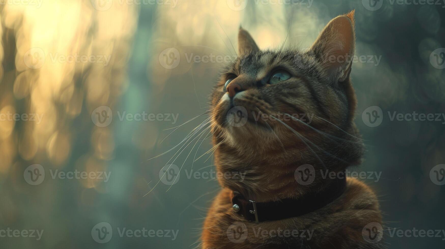 AI generated Cat with a cat collar professional photography photo