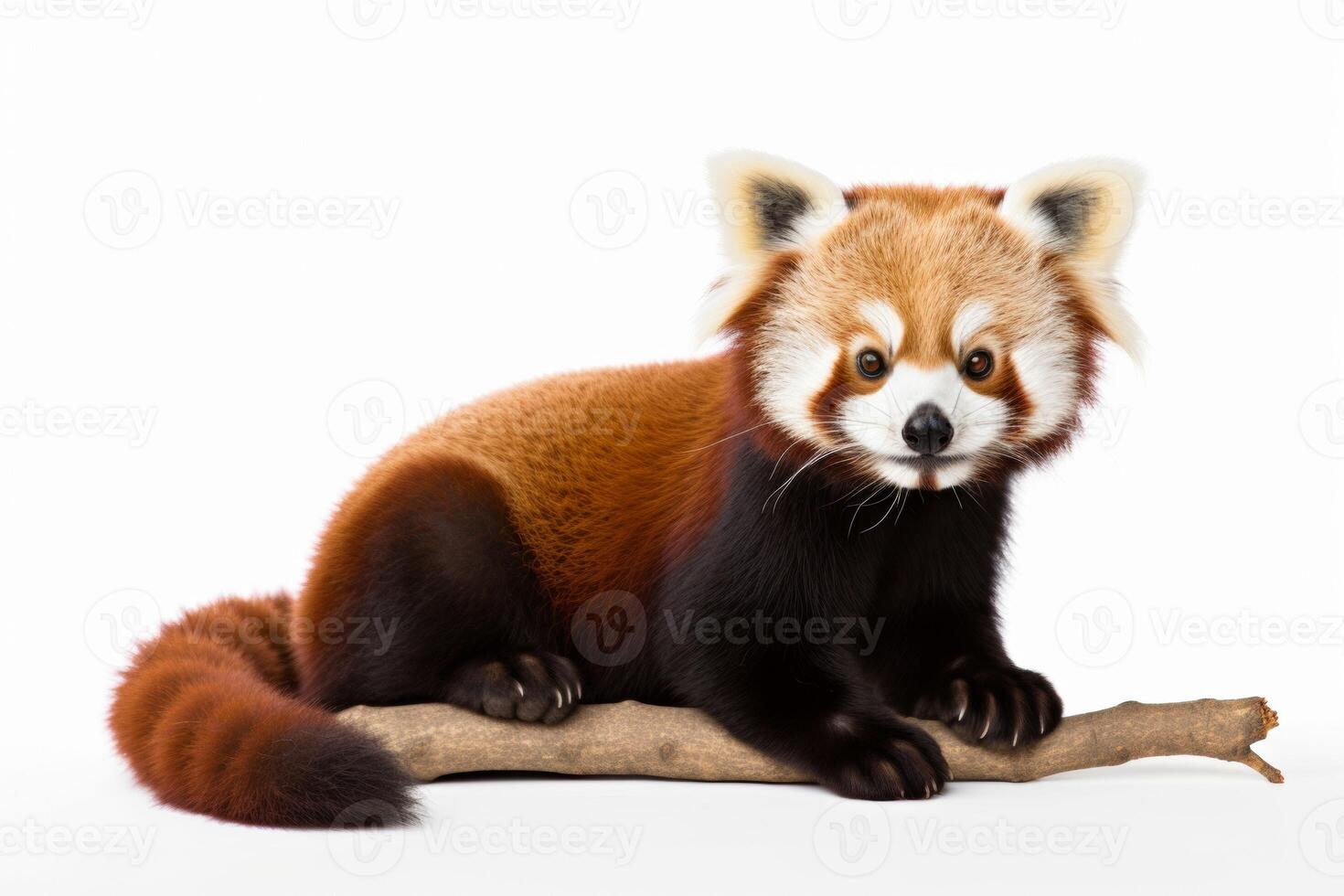 ai generado rojo panda en blanco antecedentes foto