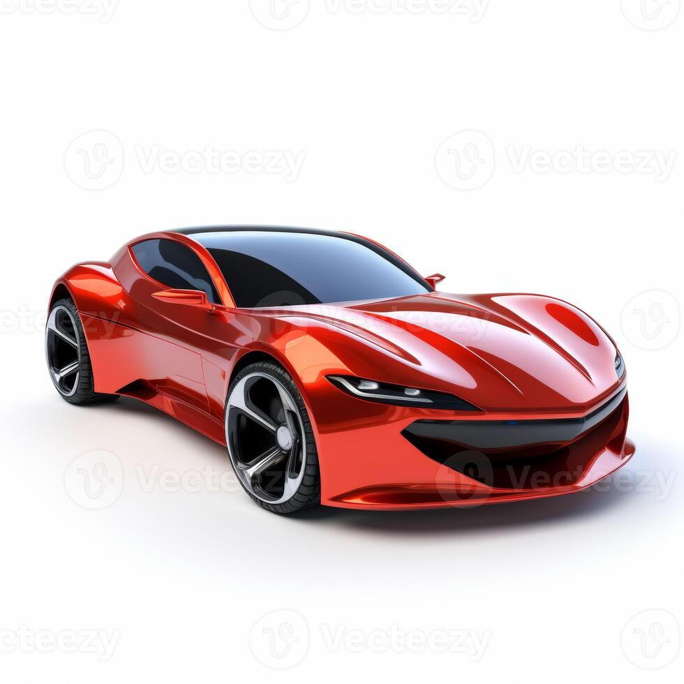 AI generated full length car on a white background photo