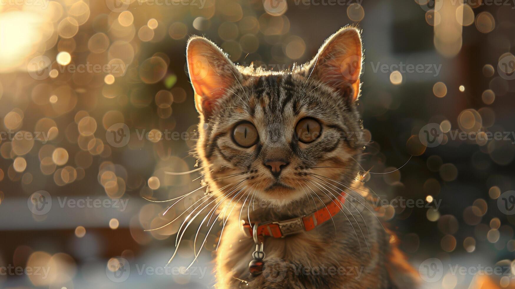 ai generado gato con un gato collar profesional fotografía foto