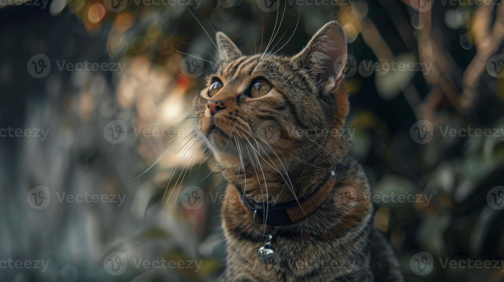 AI generated Cat with a cat collar professional photography photo