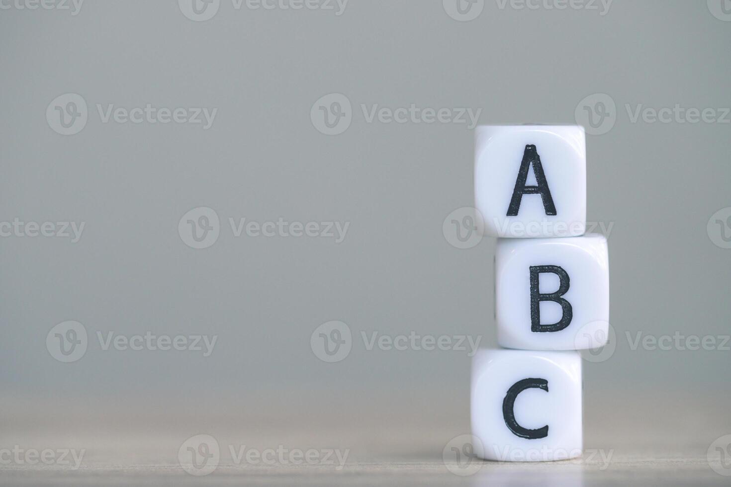 wood cube block with ABC photo