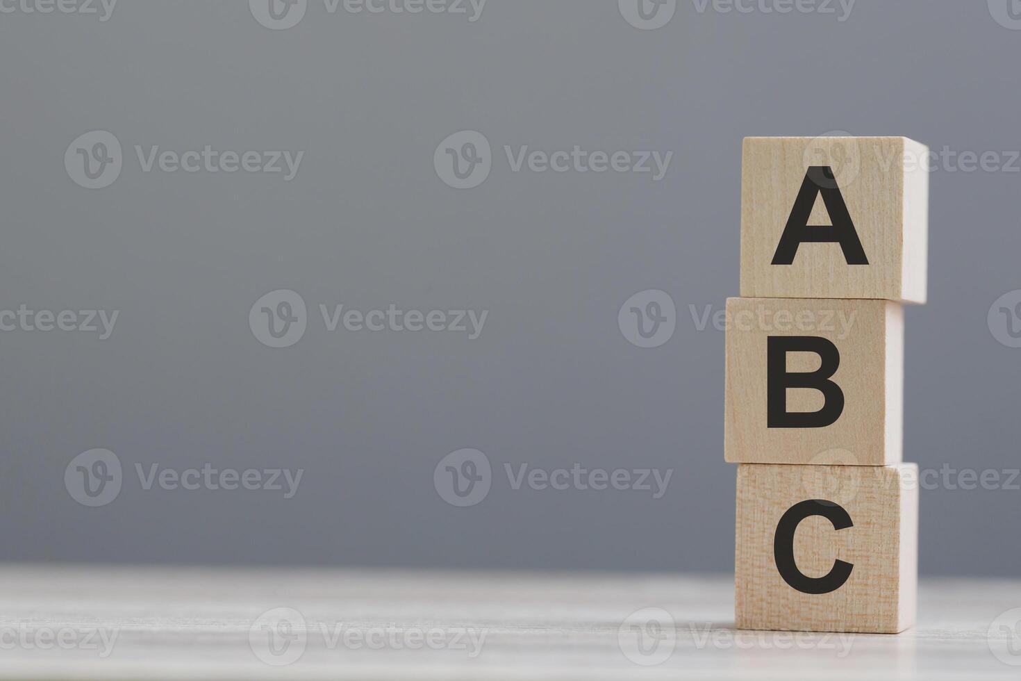 wood cube block with ABC photo