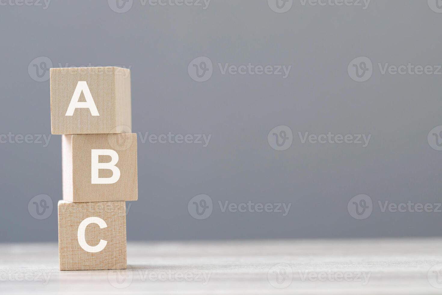 wood cube block with ABC photo