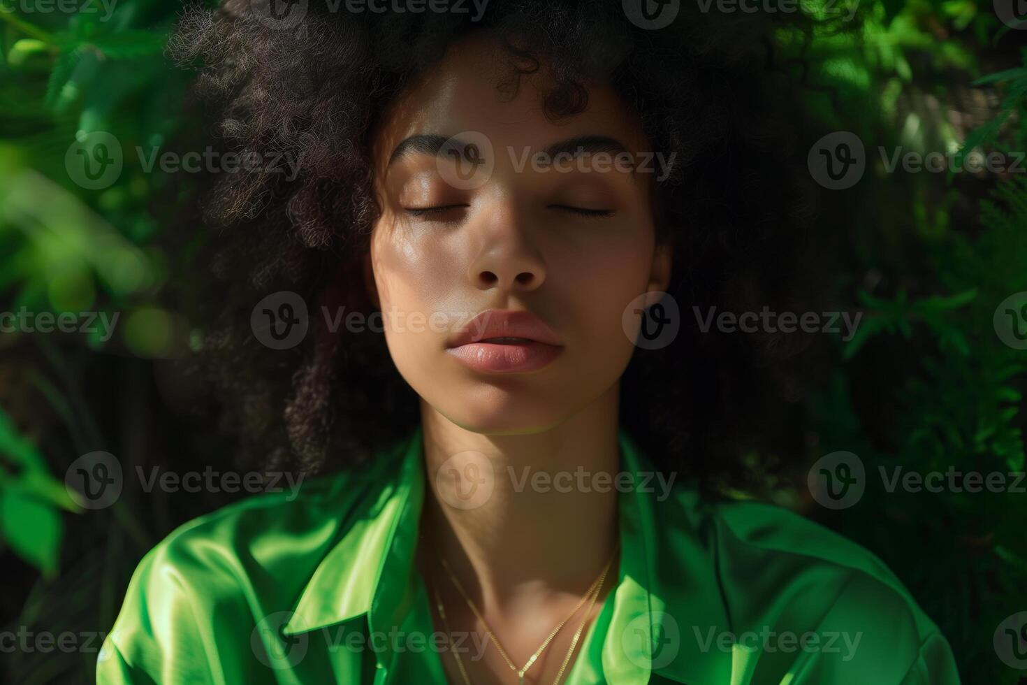 AI generated Content elderly man relaxing on the grass in a park photo