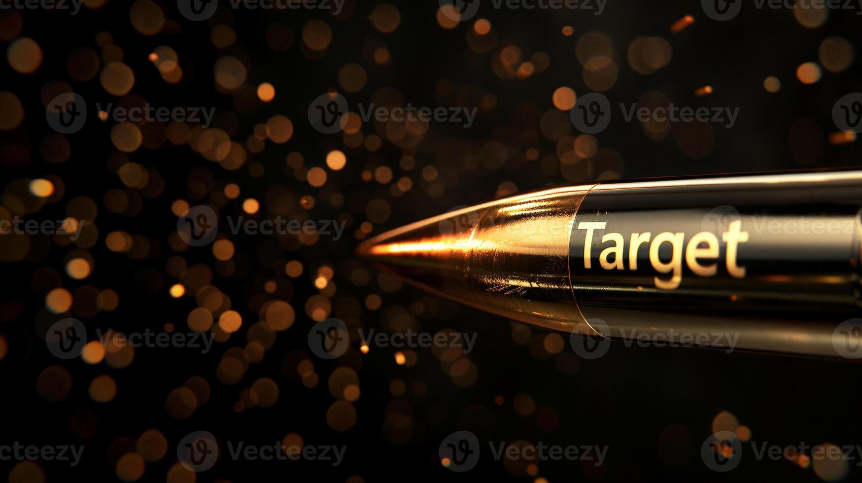 AI generated high speed Flying bullet with target point. business target concept. generative AI photo