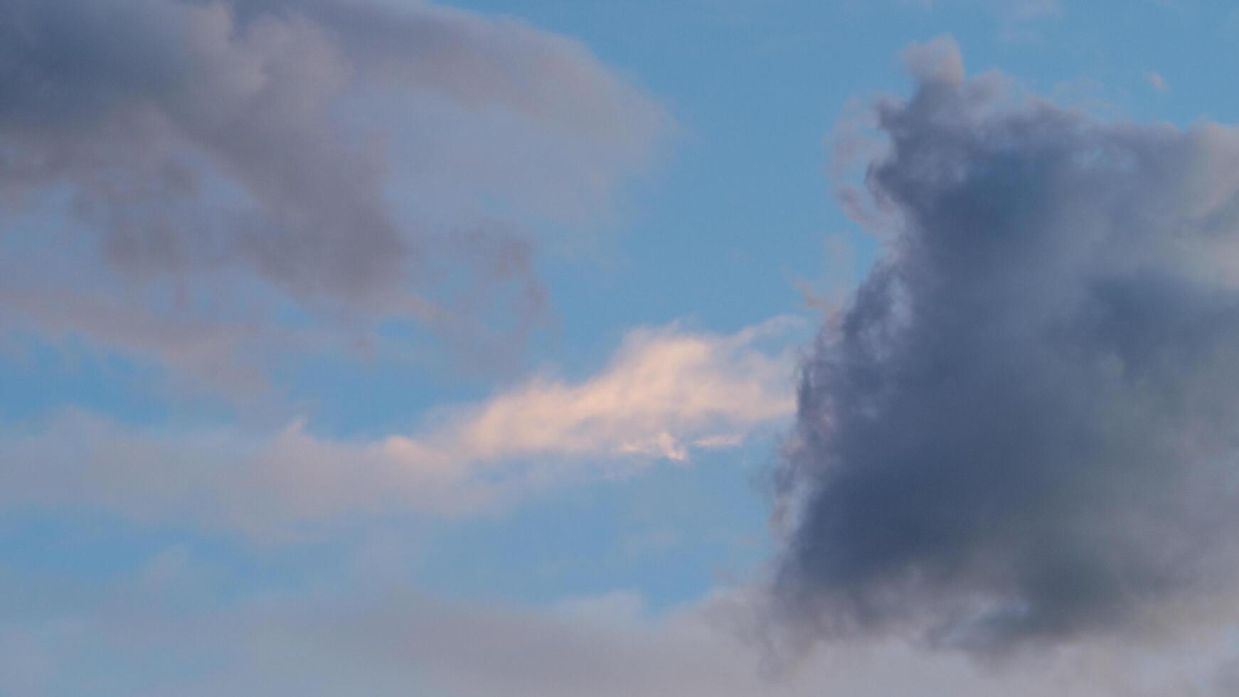 Wind moves clouds in the sky photo