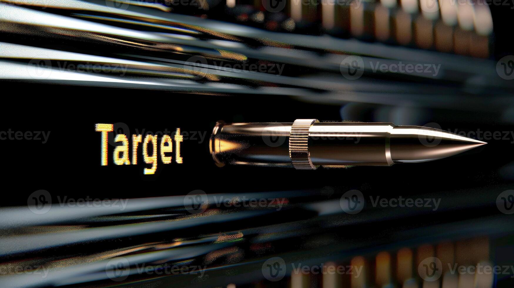 AI generated high speed Flying bullet with target point. business target concept. generative AI photo