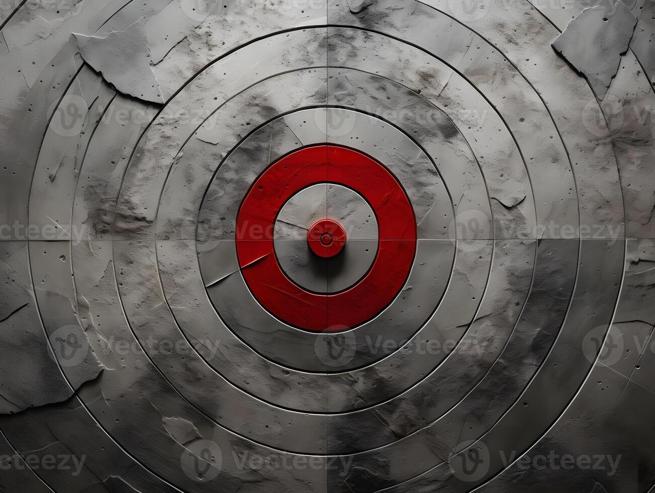 AI generated Red Target Symbol on Concrete Background with Grunge Effect. Aim Sign. Generative Ai photo