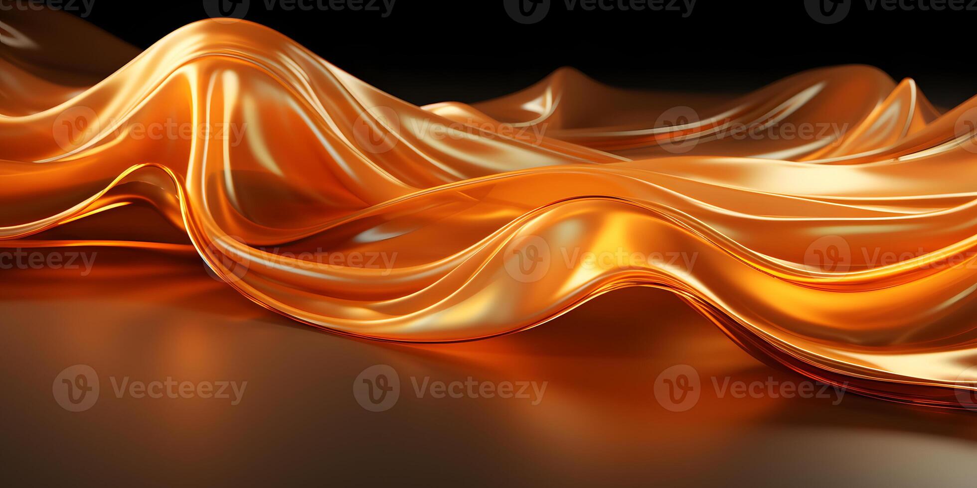 AI generated Abstract Luxury Background with Gold Waves and Sparkles. Generative Ai photo