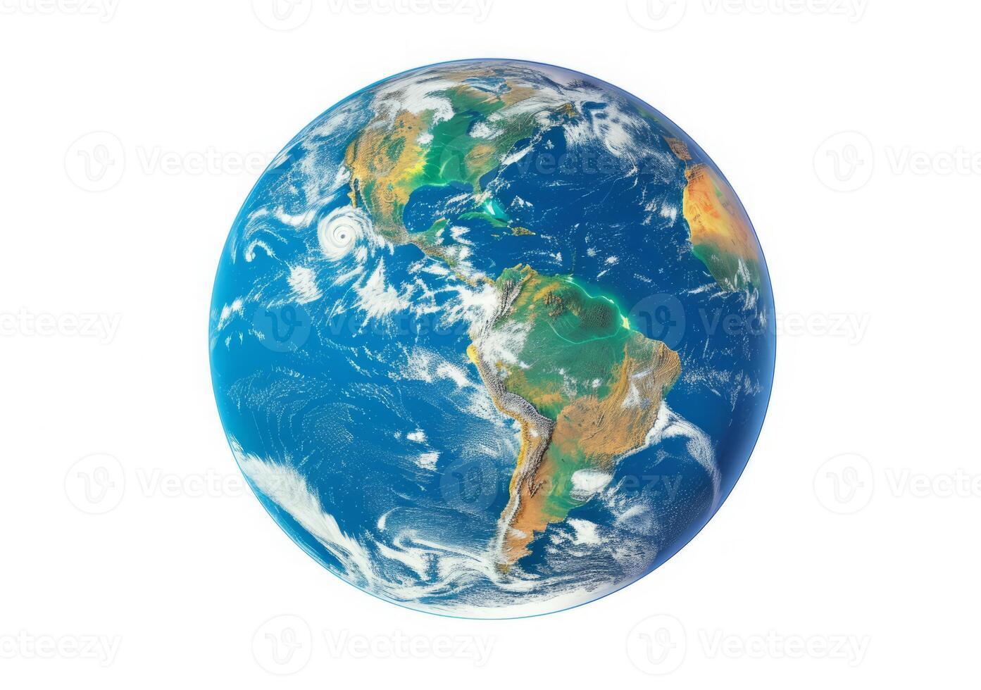 AI generated Blue Planet Earth, Isolated on a Clean White Background photo