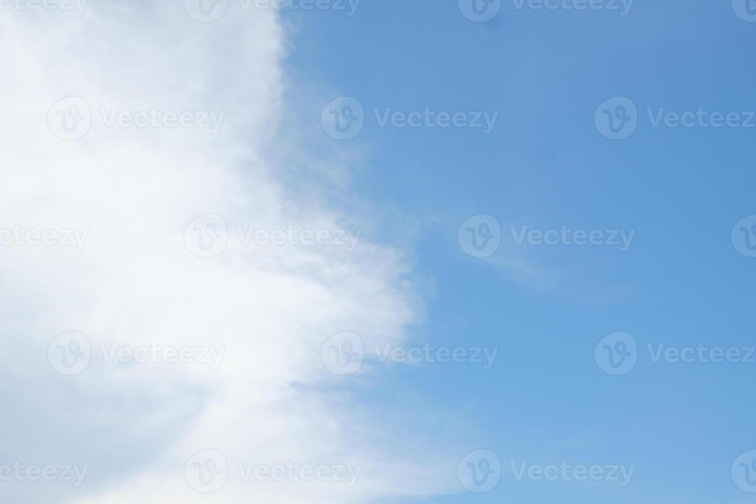 Blue sky background with tiny clouds photo