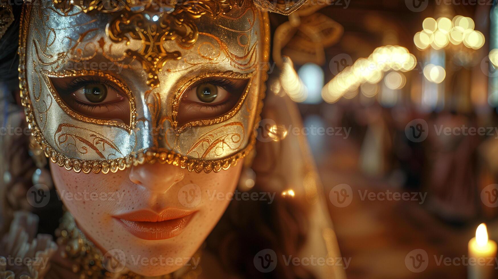 AI generated Medieval French masquerade ball photo