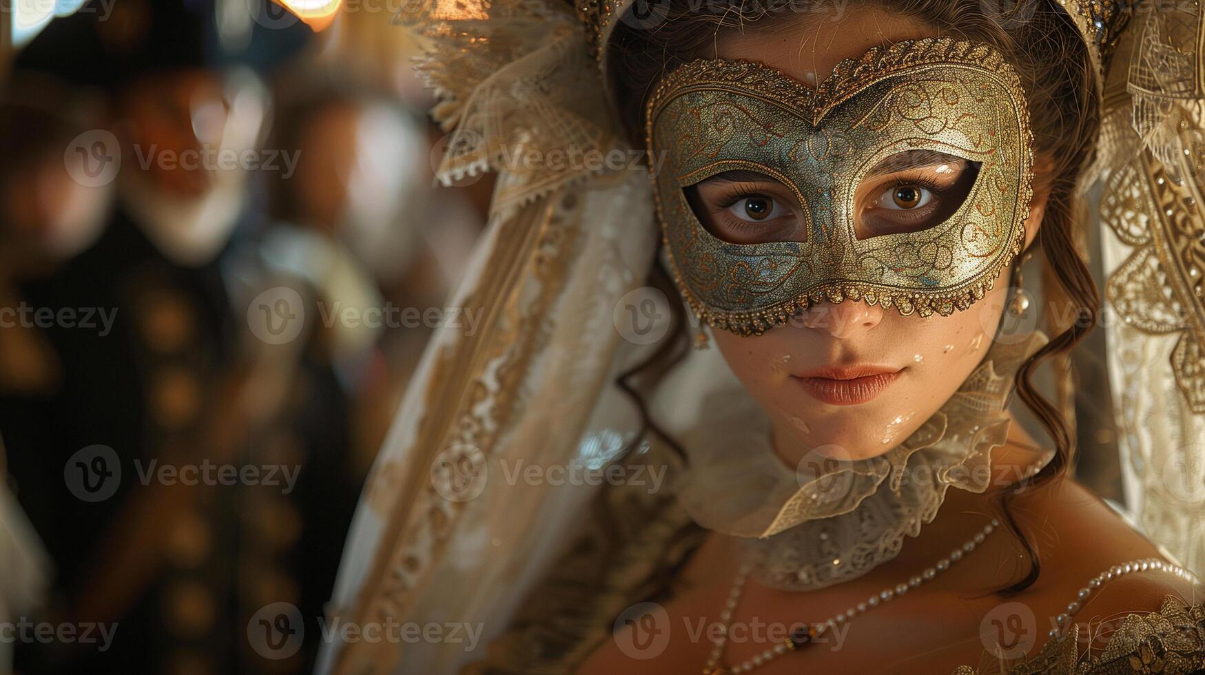 ai generado medieval francés mascarada pelota foto