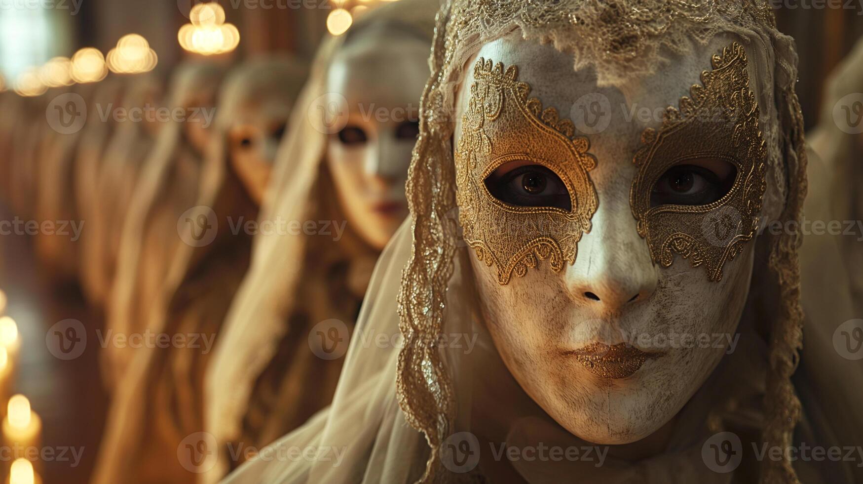 AI generated Medieval French masquerade ball photo