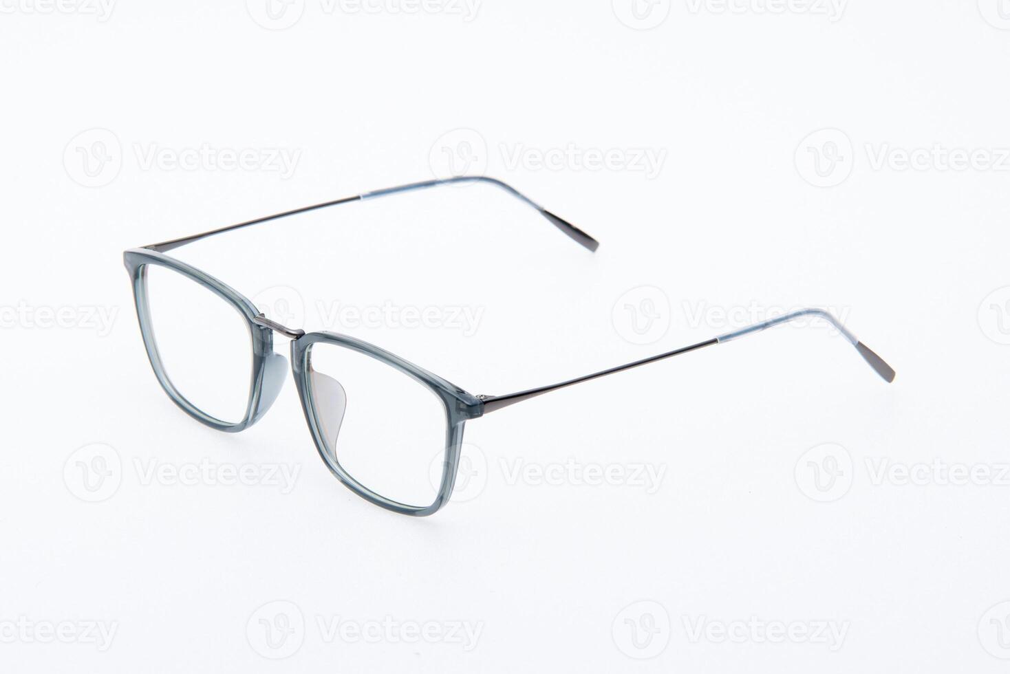 Retro glasses style. Fashion sunglasses grey frames on white background. photo