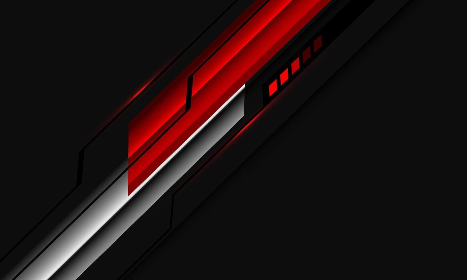 Abstract red metallic silver black cyber slash geometric on grey with blank space design modern futuristic technology background vector