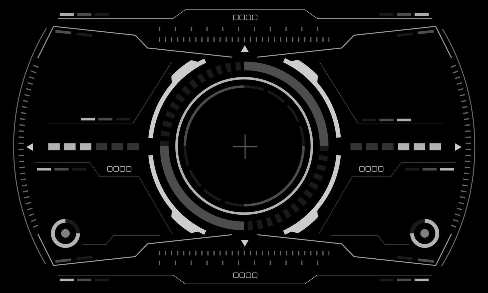 HUD sci-fi interface screen view white hexagon geometric design virtual reality futuristic technology creative display on black vector